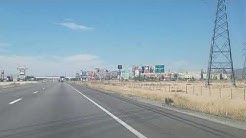California/Nevada state line border driving near the desert 