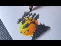 How to draw sunset scenery using oil pastel - step by step very easy!
