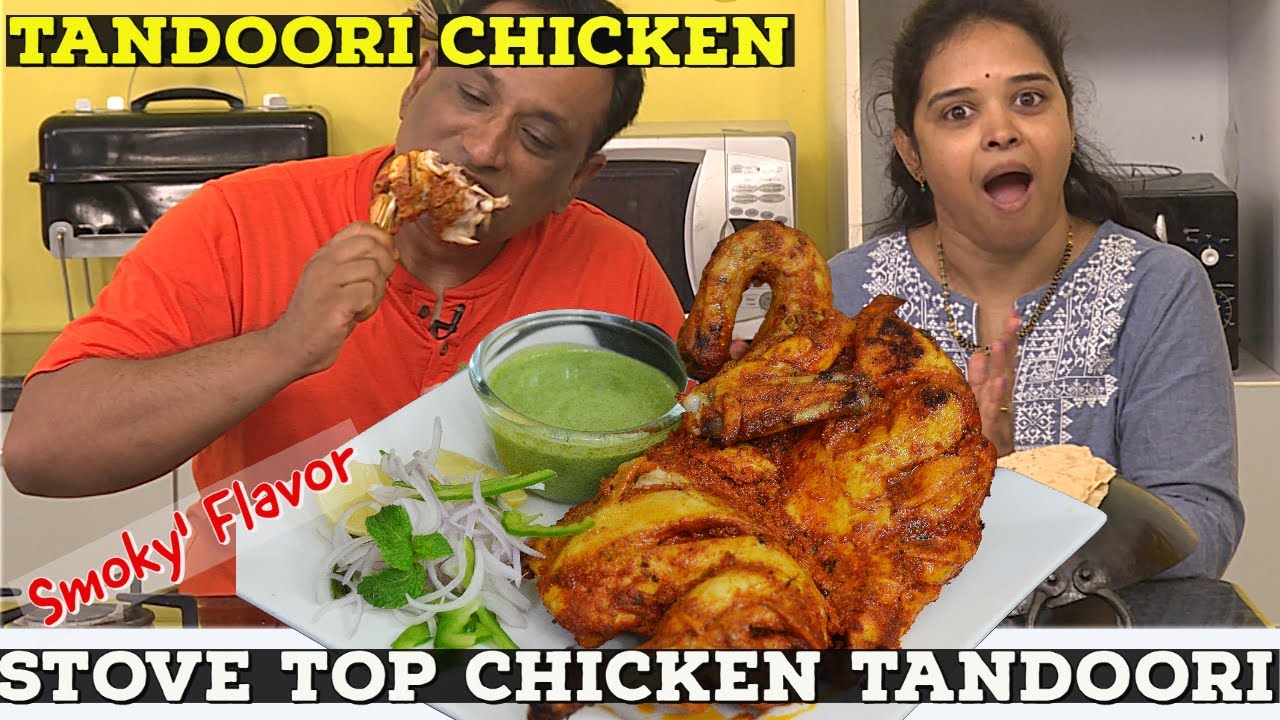 Tandoori Chicken with Smoke Flavor on Tava Top  without Oven - Tandoori Chicken Restaurant style | Vahchef - VahRehVah