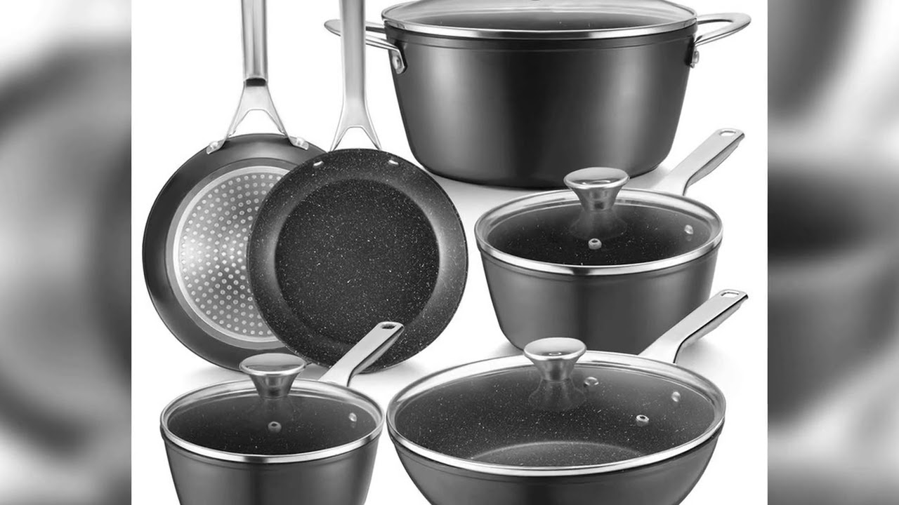 A must-have product! Induction Cookware Nonstick, 10-Piece, BEZIA Pots and Pans Set for Induction