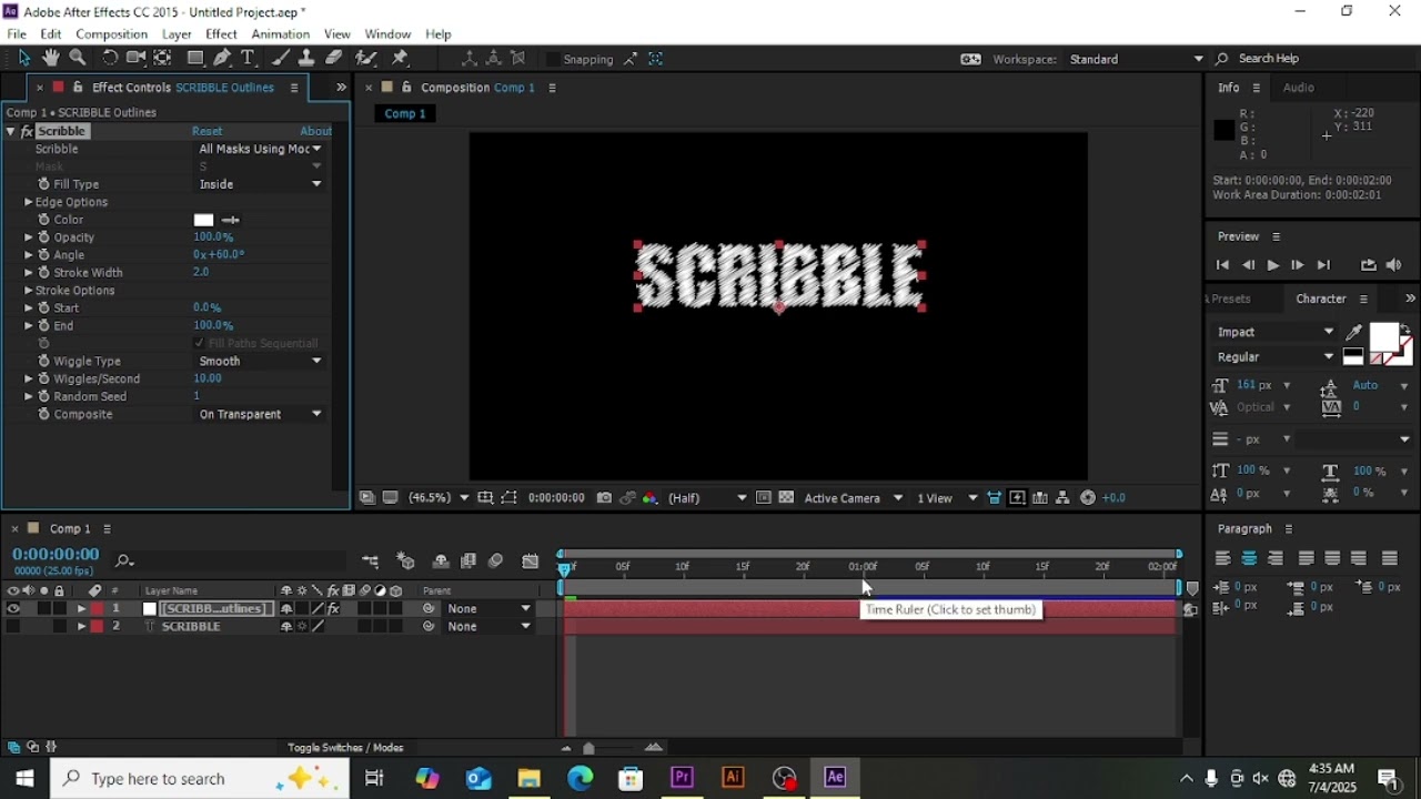 How to make a basic scribble animation in Adobe After Effect