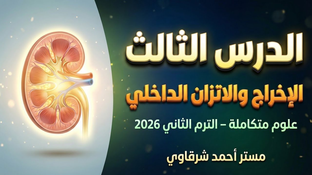 الإخراج والاتزان الداخلي | علوم متكاملة 2026 | شرح الدرس الثالث | مستر أحمد شرقاوى | اولى ثانوي