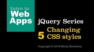 jquery 05 Changing CSS styles with jQuery