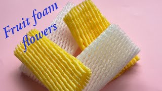 2 Awesome flowers made using Apple foam net cover | DIY Fruit Foam Net Flowers | Best out of waste