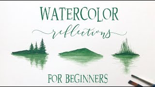 How To Paint Watercolor Reflections: Forest, Mountain and Grass | Watercolor For Beginners