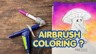 Using Crayola AirBrush in Adult Coloring Books ! 