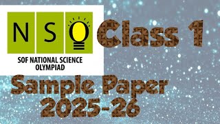 NSO Class 1 Sample Paper 2025-26, #shorts #video #class #1 #sample paper #nso #olympiad