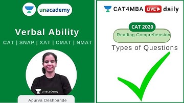 Types of Questions - RC | Verbal Ability l Unacademy CAT4MBA