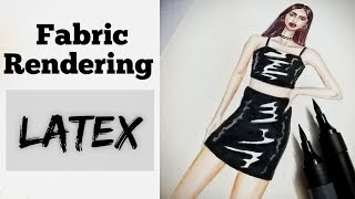 How to Draw Latex | Fabric Rendering | Fashion Illustration