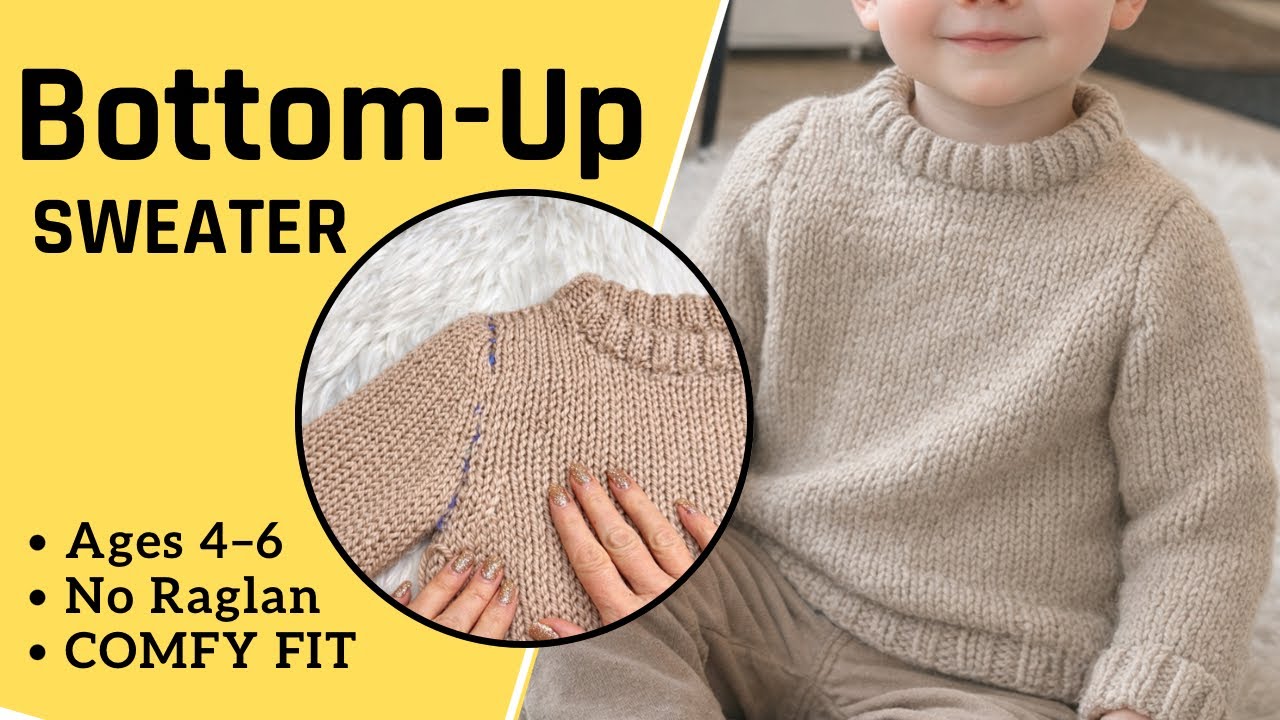 KNIT YOUR FIRST BOTTOM-UP SWEATER! free pattern & detailed tutorial
