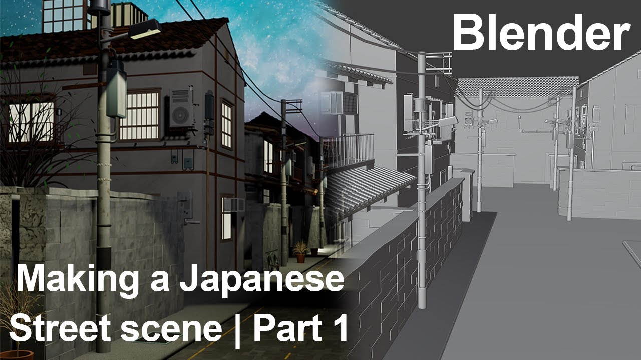 How to make a Japanese Street Scene in Blender 2.8 Part 1 YouTube