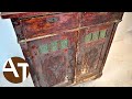 Extremely wormed cabinet restoration
