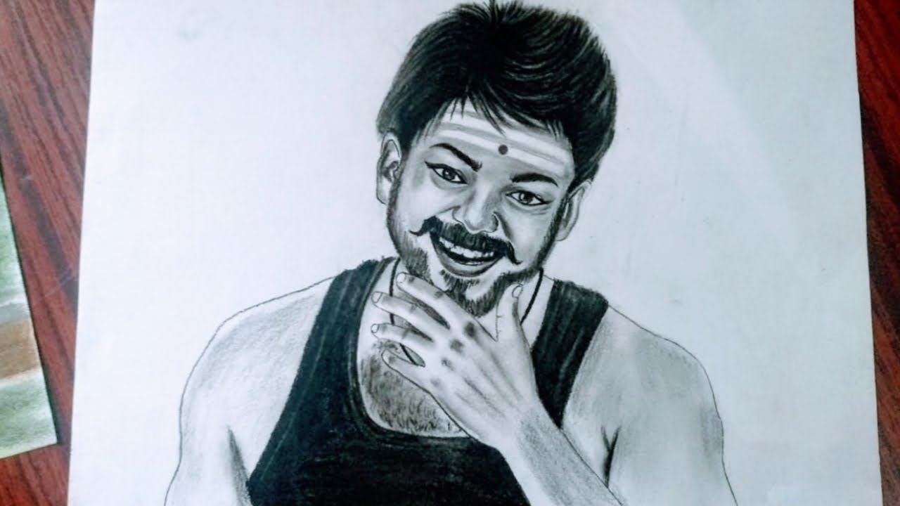Thalapathy Vijay Birthday Special Drawing Pencil shading Drawing
