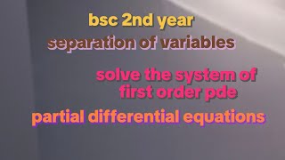 System of first order pde