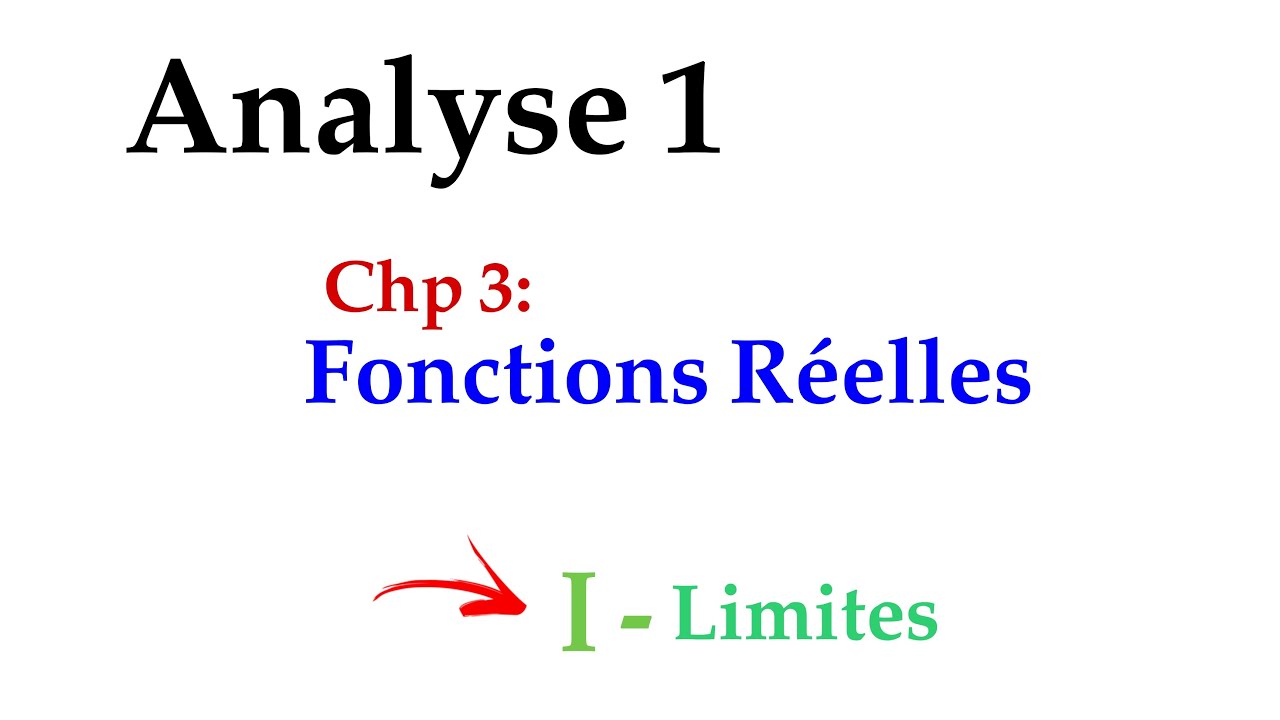 fonctions Réelles d'une variable réelle (partie 1)