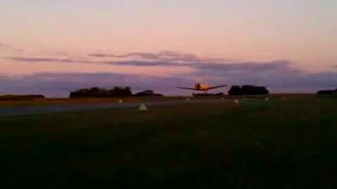 Take off of 1943 Timm N2T-1 at dusk