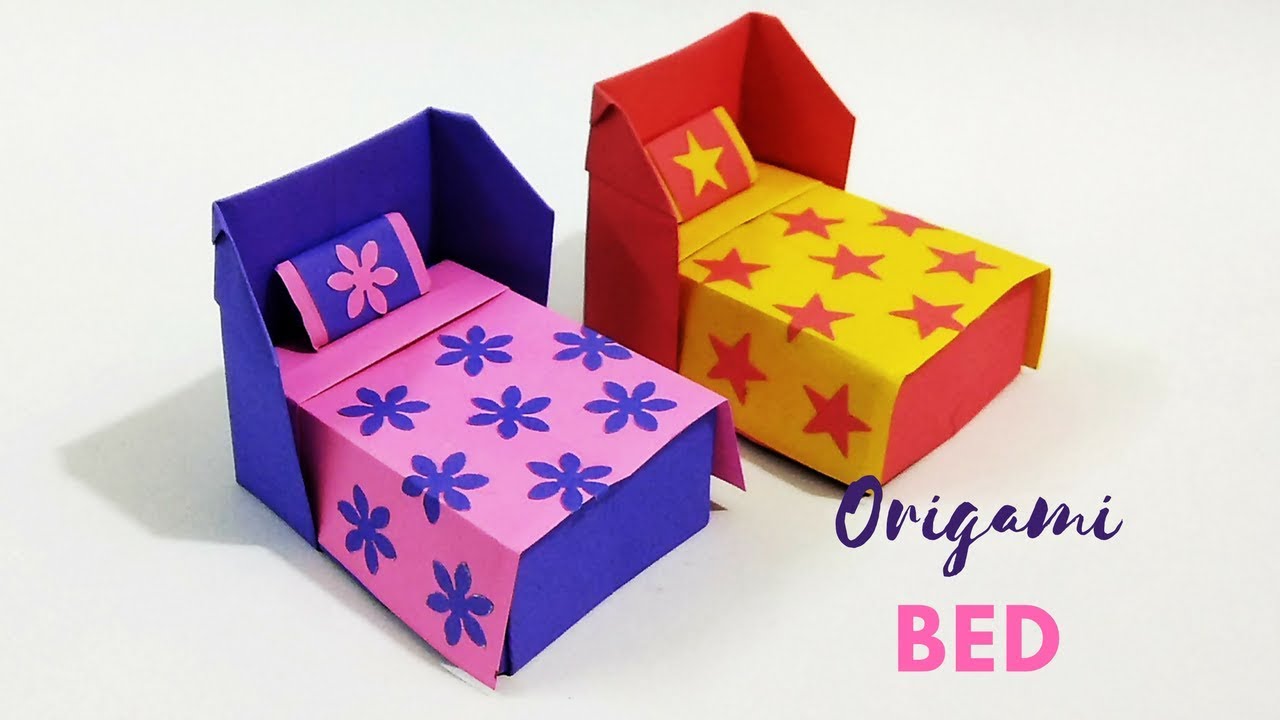 How to Make Origami Bed & Bedding | Paper Bed | Origami Furniture ...