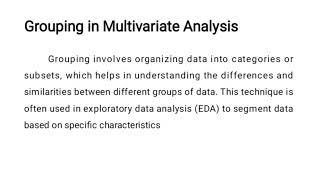 Visualization in Multivariate Analysis