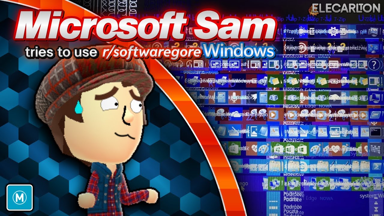 Microsoft Sam tries to use r/softwaregore Windows - YouTube