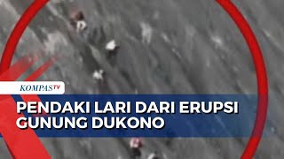 Mulai Panik!! Pendaki Gunung Dukono Berlarian di Kejar Abu Vulkanik