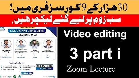 Batch#67 Lect#03 Part I  Video Editing By Miss Sehrish Powered By LWE