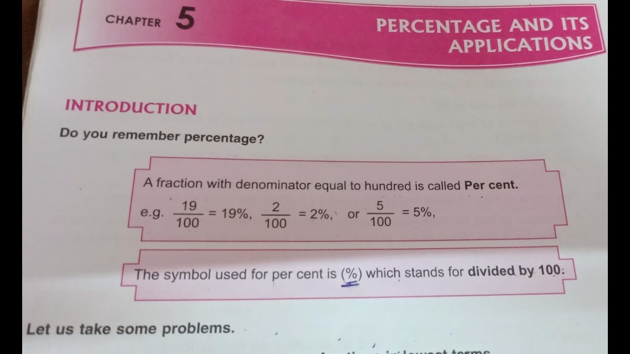 Chapter 5 Percentage And Its Applications Class6 Part 3 YouTube Chapter 5 Percentage And Its Applications Class6 Part 3 YouTube