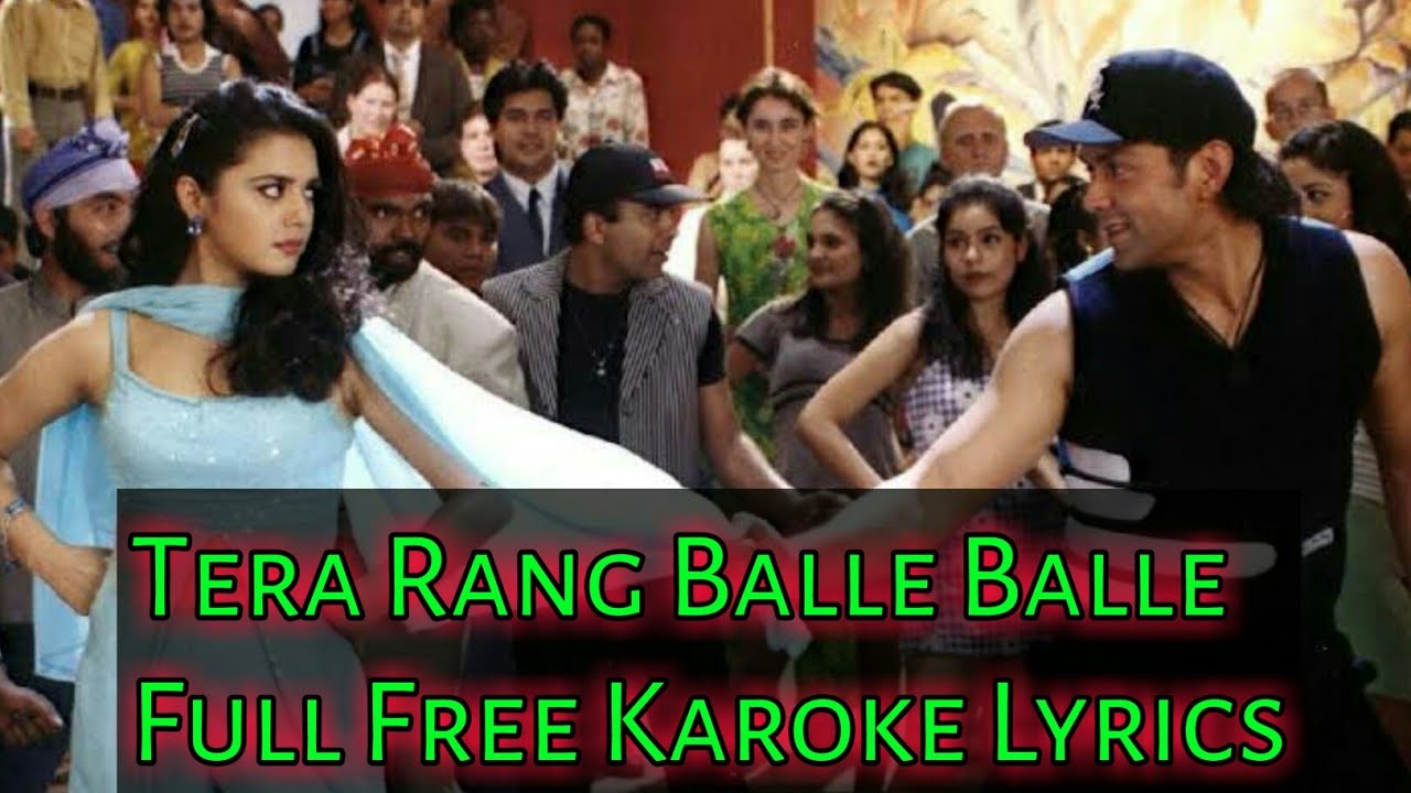Tera Rang Balle Balle Sonu Nigam Punjabi Full Free Karaoke Lyrics