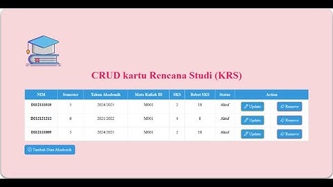 Aplikasi sederhana CRUD KRS pada Web PHP, Postman, dan Jmeter (menggunakan database mongodb)