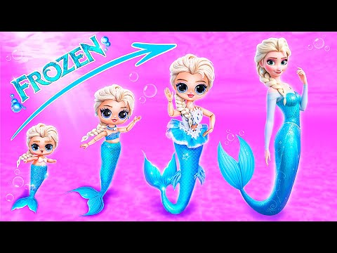 Elsa en Anna Groeien Op! Zeemeermin Familie DIY’s Voor LOL OMG