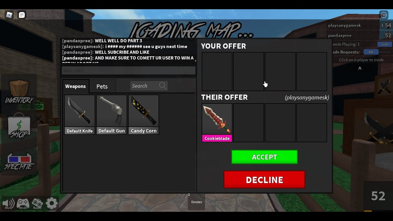 Roblox Murder Mystery Part 2 Cookie Blade Battle Youtube 