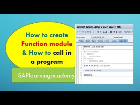 How to create function module in SAP ABAP programming and how to call FM