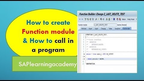 How to create function module in SAP ABAP programming and how to call FM