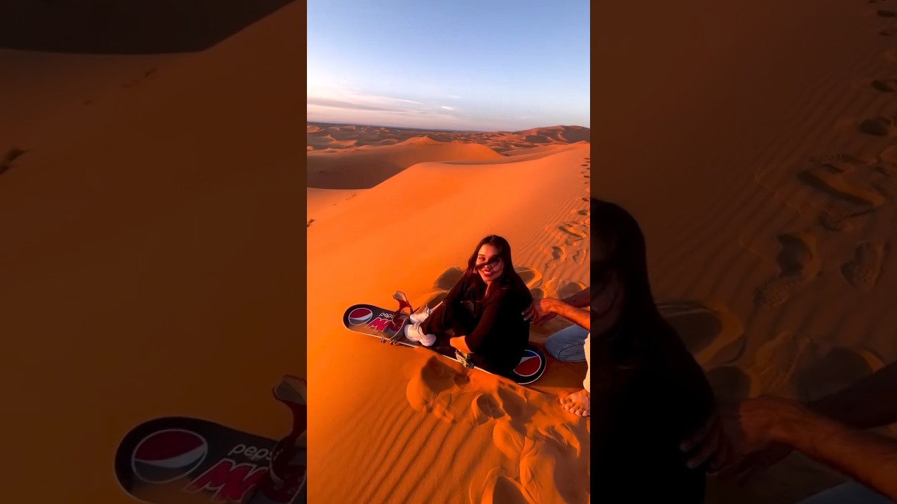 Sand-boarding in Merzouga: Catching the Perfect Wave in the Sahara 🏄🇲🇦. 