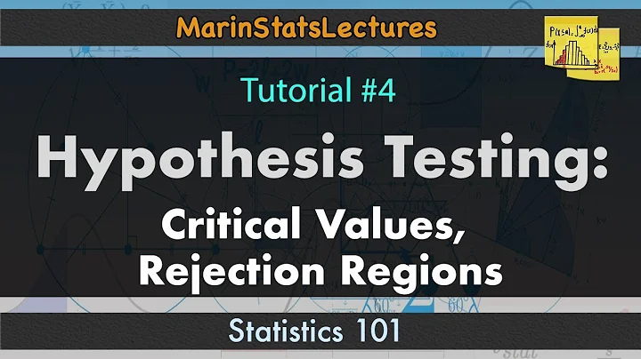 Hypothesis Testing: Critical values & Rejection Regions I Statistics 101 #4 | MarinStatsLectures