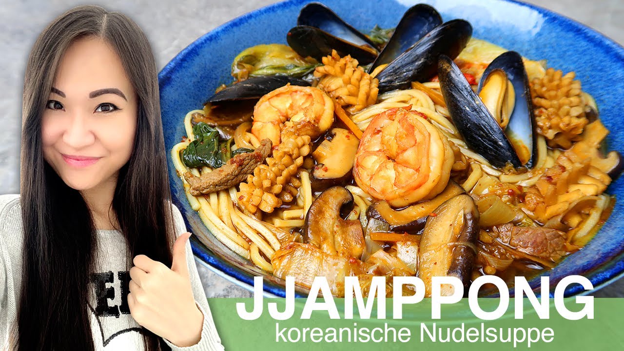 Nudeln im erstaunlichen Stil kochen (Jajangmyeon, Jjamppong) - koreanisches Straßenessen