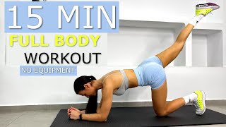 15 Min Full Body Workout At Home Includes Warm Up, No Equipment, No Jumping