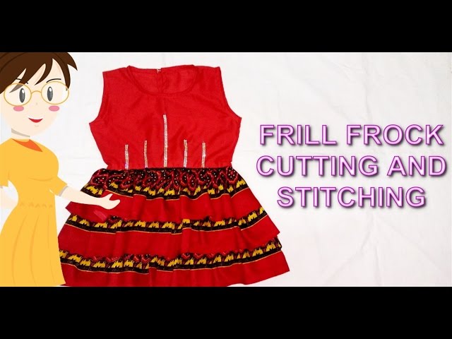Part 1| Cinderella Frock Cutting And Stitching | Party Wear Dress For Kids  Barbie Frock Frill frock - YouTube