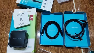 Sạc Ravpower 65W 2 cổng và cáp c to c ( cáp usb a to c tặng kèm) trên Shopee