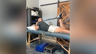 Prone Quad Stretch w/Strap