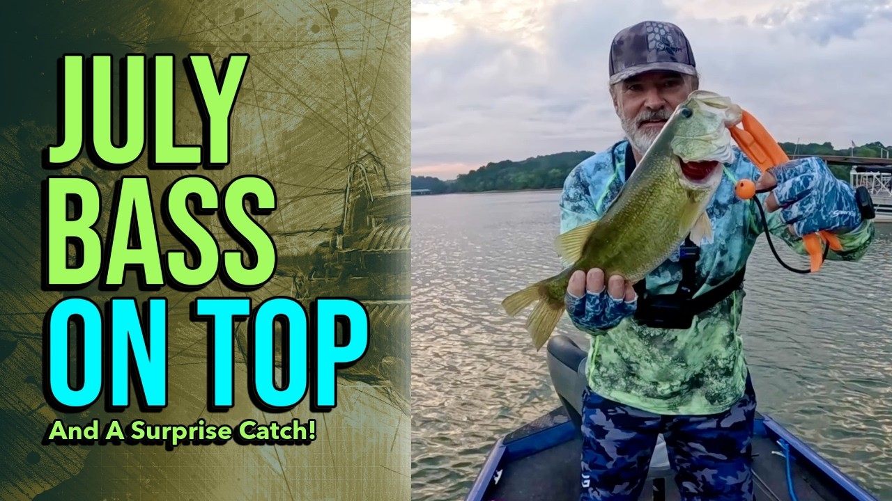 July Topwater Bass Fishing, Plus A Surprise Catch!