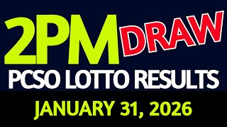 2Pm Lotto Result Today January 31, 2026 Swertres Ez2 Pcso