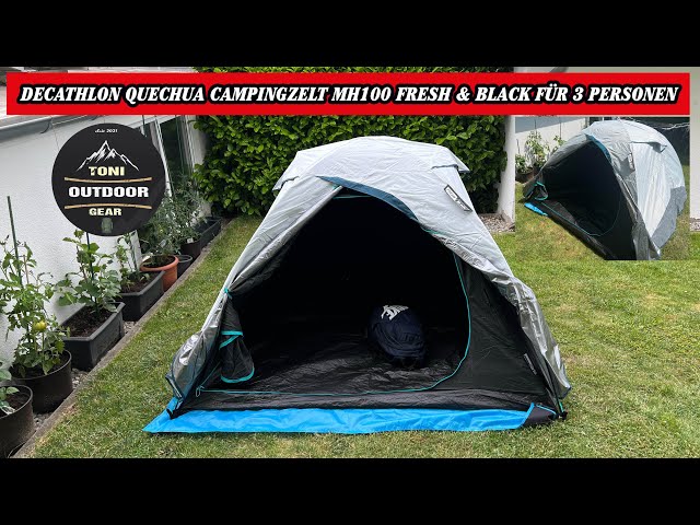 Decathlon Quechua Camping Tent MH100 Fresh & Black for 3 people - YouTube