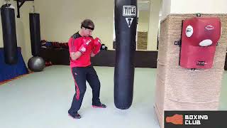 MARTIAL ARTS. BOXING TRAINING. STAGING A STRIKE. UPPERCUT