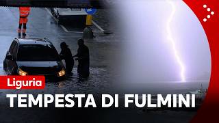 Bad weather in Liguria. Lightning storm over Genoa. Flooding in Chiavari: Something never seen b...