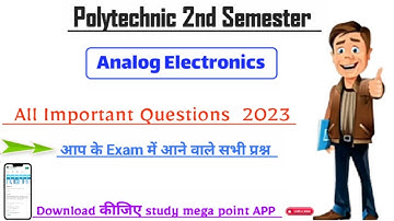 Analog Electronics important questions 2023||polytechnic 2nd semester analog electronics imp.ques.