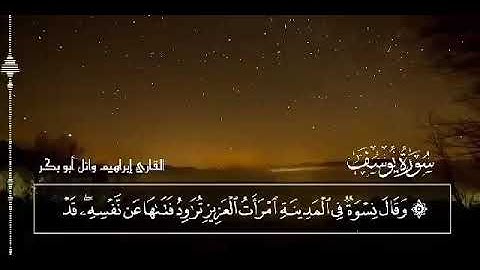 تلاوة من سورة يوسف للقارئ الشيخ إبراهيم وائل ابو بكر