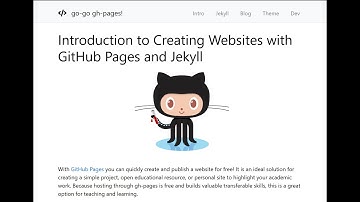 Go Go GH-Pages! Creating Websites with GitHub Pages and Jekyll (part 3)