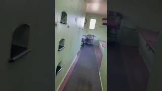 Inside of a caboose