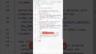 Use autoplay in video tag, but video not autoplayed Add muted to solve the issue #coding #htmlcss