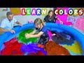 HAVUZU GÖKKUŞAĞI RENKLERİ İLE BOYADIK | Gökkuşağı Gölü | Learn Colors with Colored Water in the Pool